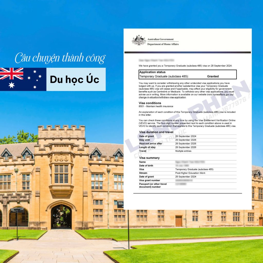CHÚC MỪNG BẠN KHÁNH ĐƯỢC CẤP VISA 485 SAU TỐT NGHIỆP